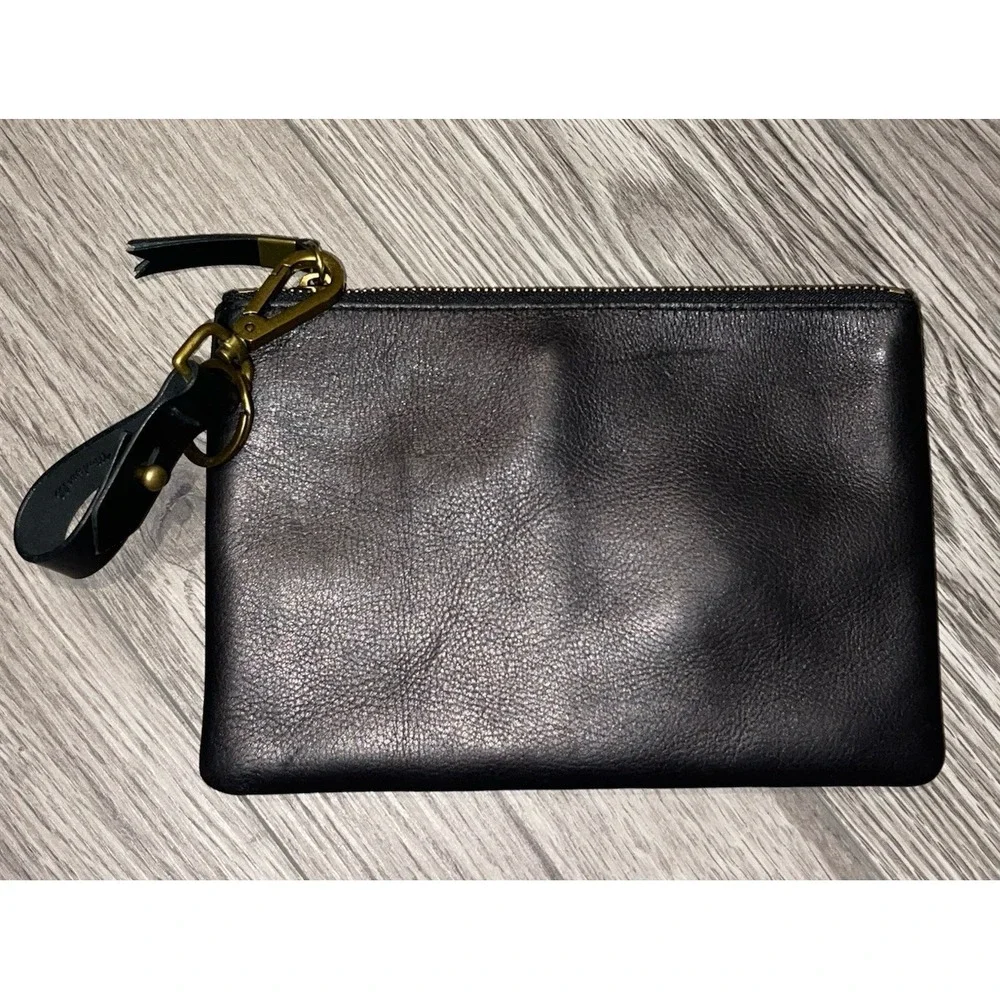 Madewell New W/tags Black‎ Leather Wristlet Pouch